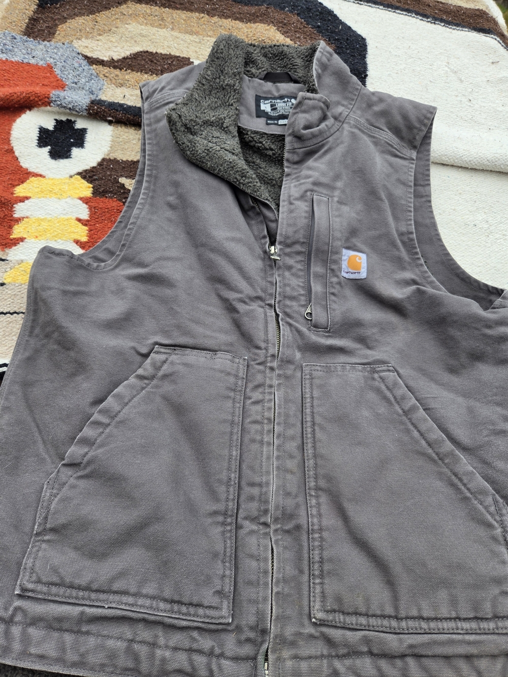 Carhartt Gray Sherpa-Lined Work Vest